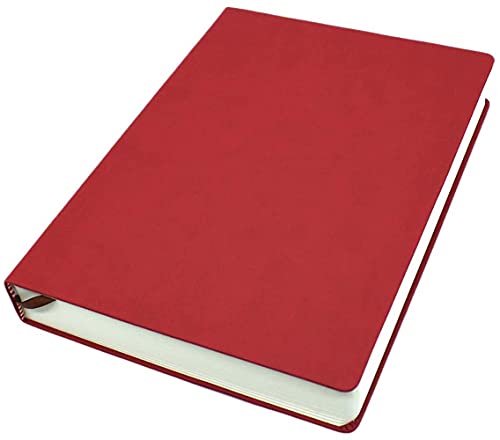 A5 Blank Notebook PU Leather Hard Cover Notebook Journals Thick Sketchbook 660 Pages 80gsm Paper Notepad Daily Work Student Notebook Drawing Sketch Pad Notebook for Sketching Writing - color: red