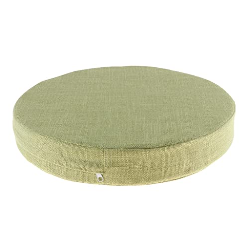 6cm Portable Round Yoga Meditation Cushion - Weight Breathable Linen, Perfect for Home and Outdoor Exercise - Light Green