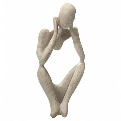 prosfalt Sandstone Resin Thinker Style Abstract Sculpture Statue Collectible Figurines Home Office Bookshelf Desktop Decor(Sandstone - think Deeply) - color: Sandstone - Think Deeply