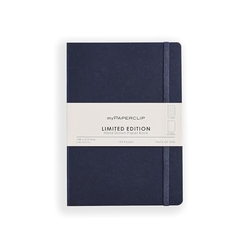 myPAPERCLIP Limited Edition A5 Ruled Notebook | 192 Pages, 100 GSM, Soft Cover, A5 (5.83 × 8.27 in) | Flat Lay | Bookmark & Elastic Closure | Imperial - color: Imperial, style: Ruled