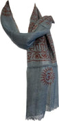 Karma Handicrafts Om Meditation Yoga Harye Ram Prayer Scarf Cotton Scarves Nepal - color: Grey