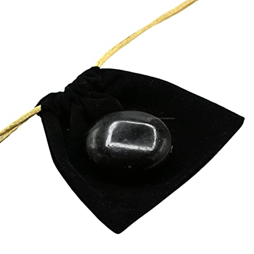 Black Tourmaline Crystals and Healing Stones - Large Palm Stone Crystals Piedra - Crystal for Good Luck, Positive Energy, Meditation - Unique Stocking Stuffers and Birthday Gifts for Women, Men - color: Black Tourmaline (Mental)