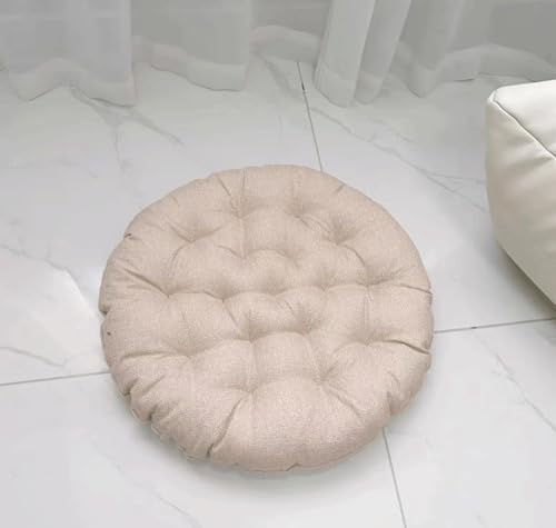 Solid Color Floor Cushion,Large Linen Tatami Floor Pillow,Japanese Round Futon,Thicken Tufted Cotton Seat Cushion,Yoga Meditation Cushion Balcony Outdoor(Size:65x65cm(26x26inch),Color:F) - color: F, size: 65x65cm(26x26inch)
