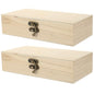 ibasenice 2pcs Wooden Jewelry Box Small Rectangular Trinket Storage Case with Flip Lid Minimalist Design 20x10x5cm Sundries Organizer for Home Vanity