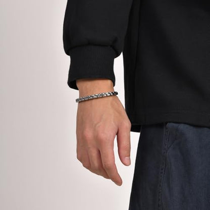 Handmade 925 Sterling Silver Bangle Bracelet Simple Silver/Gold Adjustable Cuff Bangles Durable Stainless Steel bracelet for Men &Women Daily Jewelry Gift for Anniversary Birthday Gift - color: Bangle-21
