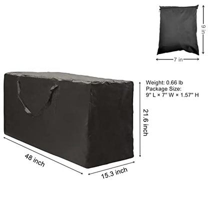 2 Pack Outdoor Cushion Storage Bag 48" L x 15.3" W x 21.6" H, Upgrade Zipper, Outdoor Patio Cushion Storage Bag Waterproof for Patio & Indoor Use