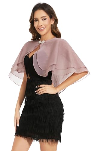 Women's Sheer Tencel Shawls and Wraps for Evening Dresses Soft Wedding Cape Lightweight Bridesmaid Scarves Cover Up - color: Blush