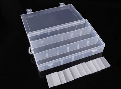 Kamay's Adjustable Compartment Slot Plastic Craft Storage Box Thick Hard Plastic Hobby Craft Storage Box Case With Snap Lock Ideal For Small Items (XL13 Compartment Slot) - style: XL13 Compartment Slot