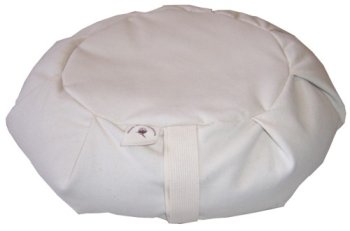 Zafu Yoga Sitting Meditation Cushion - Buckwheat Filling - color: Natural Organic, size: 14 In