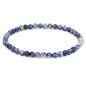 Keleny Gem Semi Precious Gemstones 4mm Round Beads Crystal Stretch Bracelet 7 Inch Unisex - color: Blue Spot Jasper