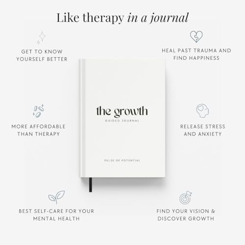 The Growth Guided Journal - Like Therapy in a Journal for Self-Discovery, Healing, Self-Love and Personal Growth - Daily Journal Prompts for Self-Care - Wellness Gift for Men and Women