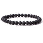 Handmade Stretch Elastic Bracelet Natural Stone Crystal Healing Power Energy Gifts for Reiki Nature's Beauty and Spiritual Essence Unisex 6mm - color: Lava Stone