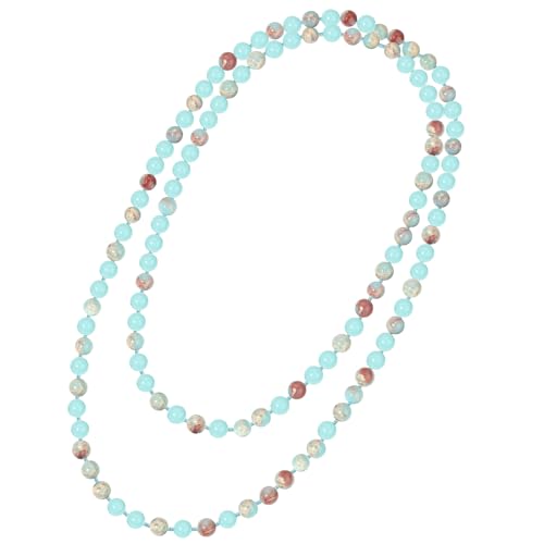 Beaded Necklace Hand Knotted for Woman - color: Shoushan Stone 1
