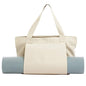 Yoga Mat Carrier, Gym Bag With Yoga Mat Holder, Women Canvas Tote With Shoulder Strap For Pilates, Travel, Office, Sports, Workout And Beach – Inner Zippered Pocket, Fits Standard And Small Mats - color: Off Whtie
