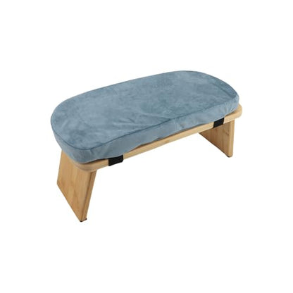 Meditation Bench, Folding Kneeling Meditation Stool, Removable Cushion Stool with Magnetic Locking Hinges, Ideal for Indoor & Outdoor Yoga & Prayer (Light Blue) - color: Light Blue