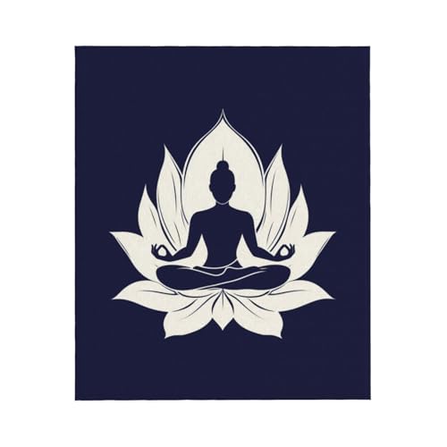 Buddha Meditation Flower Ultra Soft Throw Blankets Cozy Lightweight Blanket for Sofa Bed 60"X50"8