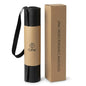 ORW Non Slip Hot Yoga Mat with Carrying Strap - Grip Surface & Natural Rubber Base, REACH Tested, Home & Studio Practice - color: Black PU Rubber Mat 72x24