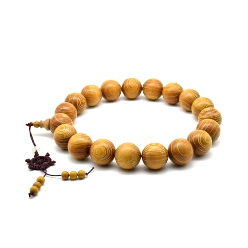 Zen Dear Natural Golden Sandalwood Mexican Bocote Mala Prayer Bead Bracelet Link Wrist Necklace Mala Beads - style: 25mm 19 beads