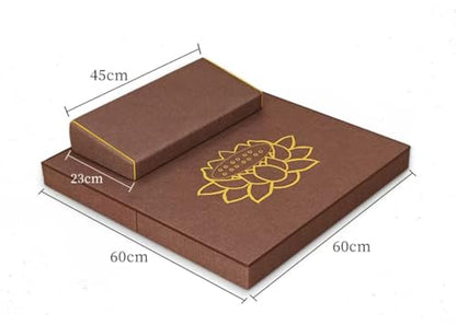 Meditation Mats, Meditation Meditation Mats, Futons, Household Folding, Thickened Fabrics, Coconut Palm, Kneeling Mats(Size:60x60cm(24x24inch),Color:Blue) - color: Blue, size: 60x60cm(24x24inch)