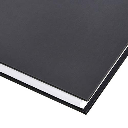 Amazon Basics Professional Hardcover Writing Journal for Journaling and Note Taking, Sturdy, Perforated Pages, 10.5 x 7.5 inches, Black, 2-Pack
