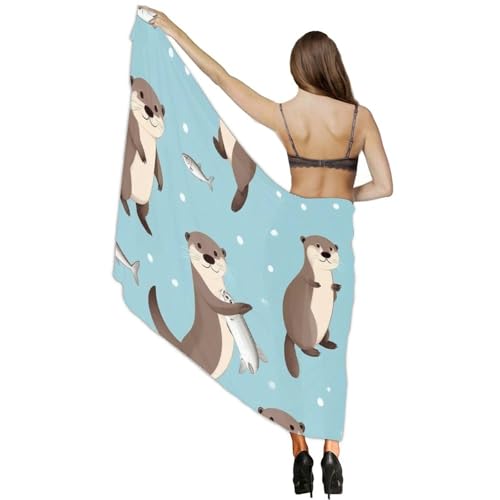 Women's Lightweight Long Scarf Thin Scarf Beach Headscarf Wimwear Bikini Wrap - color: Color646