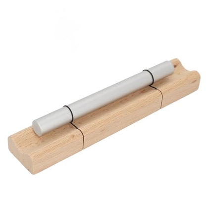 Single Tone Energy Chime for Meditation, Relaxation, and Energy Healing, Cherry Wood and Aluminum Construction, Ideal for Yoga and Prayer Sessions (Moon Shaped)