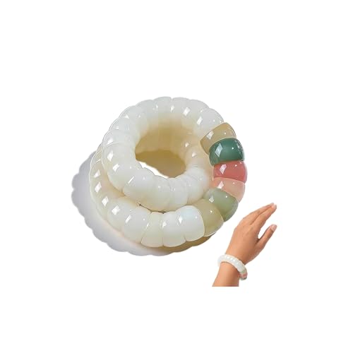 Natural Bodhi Seed Bracelets Anxiety Fidget Bracelets Anxiety Relief Items Protection Healing Stretch Bodhi Fidget Bracelet for Women Men - color: White Colorful