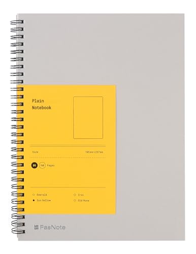 Blank Spiral Notebook 10.12 x 7.36 in (B5), 160 Pages Blank Paper, Notebook for Sketching, Writing & Study, Calendar Card Included (2025)(Sun Yellow) - color: Sun Yellow
