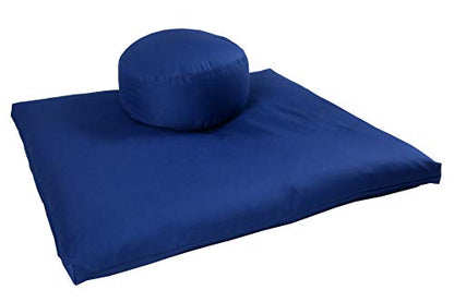 Round Zafu and Zabuton Meditation Cushion Set (2pc) - color: Royal Blue