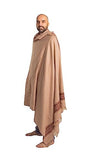 Exotic Meditation Shawl - Large Unisex Prayer Wrap, Oversize Scarf & Versatile Indian Stole Blanket - color: Brown