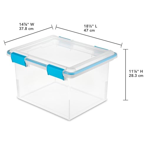 Sterilite 8-Pack Gasket Box, Weather-Resistant Storage Bins with Latching Lids, 32 Quart - Heavy-Duty Organizing Containers for Closet, Bathroom, and Office - size: 32 Quart, style: 8 Pack