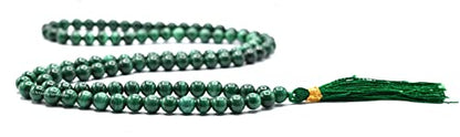 Amazing Gemstone Malachite Mala Beads - 108 Prayer Beads for Meditation and Mindfulness Practice, Handcrafted Mala Beads with Natural Gemstones for Spiritual Healing and Relaxation (Plain) - color: Malachite (Original), style: Plain