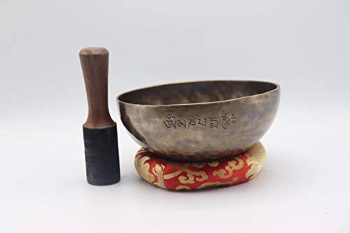 Singing Bowl Nepal-8 inch Full Moon Singing Bowl - Tibetan Spiritual Himalayan Healing Singing Bowls - Meditation, Therapy, Chakra Healing - Made in Nepal