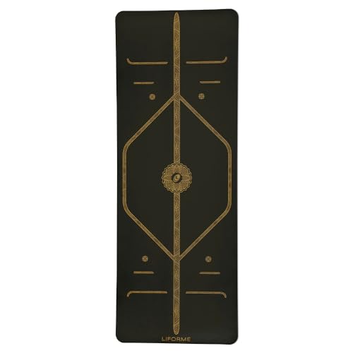 Liforme Printed Yoga Mat Collection - Free Yoga Bag Included - Patented Alignment System, Warrior-like Grip, Non-Slip, Eco-friendly, Sweat-resistant, Long, Wide and Thick for Comfort