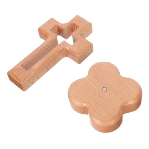 Sosoport Altar Decoration with Stand for Spiritual Faith Natural Wood Grain for Home Religious Settings