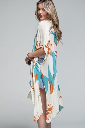 Kimonos for Women Swimsuit Coverups Beach Cover Up Swimwear Cardigan Summer - color: Summer Painting 3