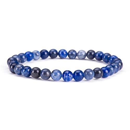 Cherry Tree Collection - Small, Medium, Large Sizes - Gemstone Beaded Bracelets For Women and Men - 6mm Round Beads - color: Sodalite, size: Medium
