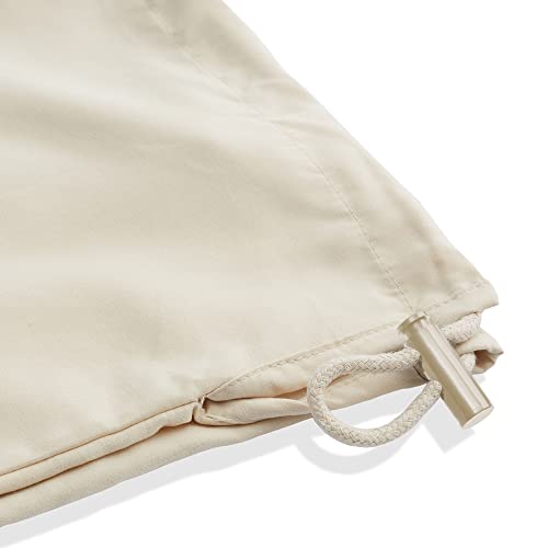 Saloniture Microfiber Cylinder Pillow Case Cover for Massage Table Bolsters - 30 x 9 Inch with Drawstring Closure, Natural - color: Natural