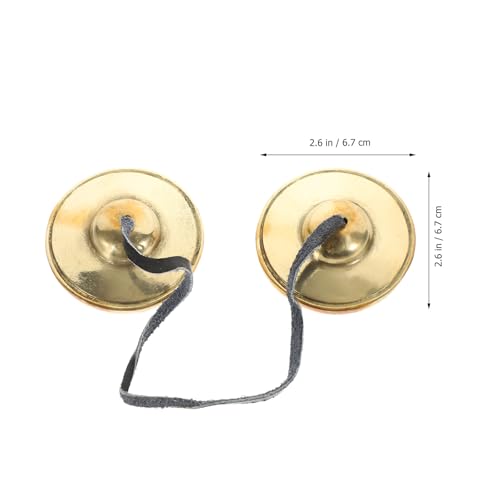 UKCOCO Handcrafted Nepalese Small Copper Meditation Cymbals Bell, Finger Cymbals Percussion Instrument for Adults, Tibetan Yoga Chime for Mindfulness and Sound Healing