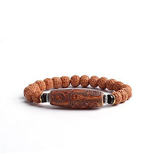 COLORFUL BLING Natural Stone Tibetan Mala Rudraksha Seeds Bracelet for Meditation Beads Prayer Charm Wrist Bracelets Buddha Prayer Yoga Mediation Jewelry - color: long