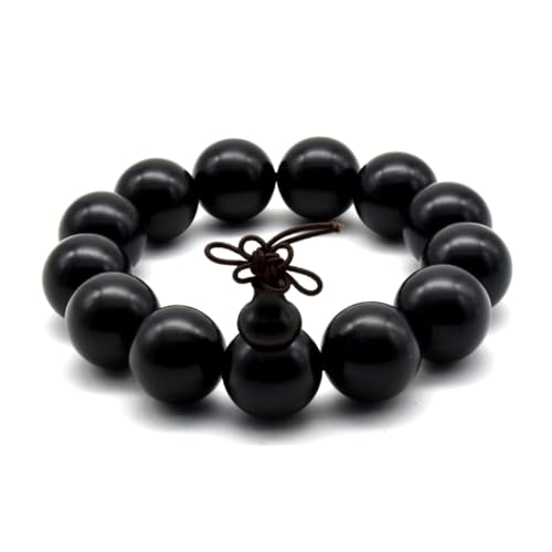 Zen Dear Unisex Natural Ebony Wood Buddhist Prayer Bead Necklace Bracelet Tibetan Prayer Mala Beaded Black - style: 18mm 13beads