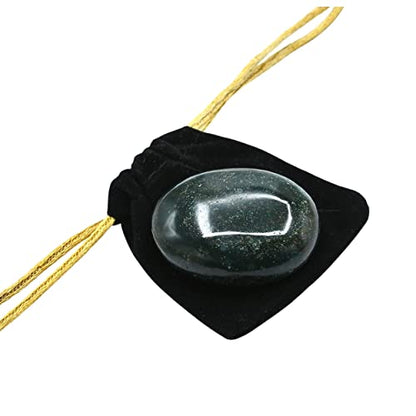 Amazing Gemstone Bloodstone Crystals and Healing Stones - Large Palm Stone Crystals Piedra - Crystal for Good Luck, Balanced Positive Energy, Meditation - Unique Stocking Stuffers and Gifts for Women - color: Bloodstone
