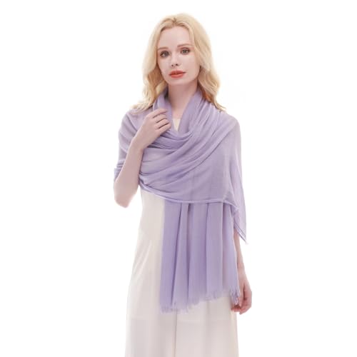 RIIQIICHY Scarf for Women Lightweight Solid Color Long Fashion Gauze Scarves Shawl Wrap - color: Lavender