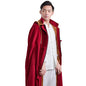 Meditation Buddhist Hooded Cloak Coat, Winter Meditation Cloak Zen Cloak Men and Women, Plush Cloak(Red)(L) - color: Red, size: Large