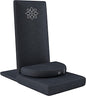Folding Pro Meditation Chair - Adjustable Meditation Seat with Back Support and Half Moon Buckwheat Meditation Cushion - Comfortable Mindfulness Living Room Floor Chair - color: Charcoal Black