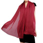 RIIQIICHY Women Shawls and Wraps for Evening Dresses Like Chiffon Silk Scarf Formal Silky Pashmina Shawls for Weddings - color: Burgundy