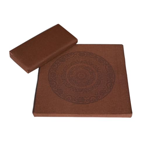 Japanese Foldable Meditation Cushion Set,Yoga Meditation Floor Pillow,Large Meditation Mat and Pillow Set for Sitting on Floor for Floor Balcony Mat Bedroom Patio coffee-70cm - color: Coffee, size: 70cm