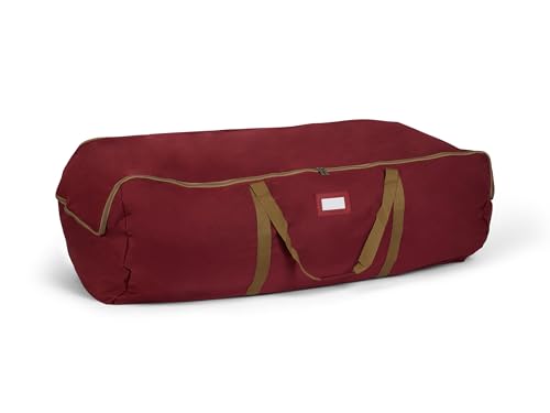 Covermates Keepsakes Storage Duffel Bag, Heavy Duty 600D Polyester, Reinforced Handles, ID Window, Dual Zipper Closure, Closet Garage Attic Organization for Bulky Items, Red - color: Red Heavy Duty Polyester, size: 48W x 24D x 18H