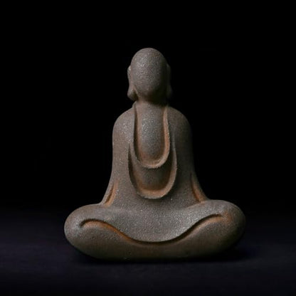 Faceless Buddha Statue - Solid Cast Iron Buddha Figurine, Indoor Outdoor Zen Decor for Spiritual Room Meditation - style: Egoless