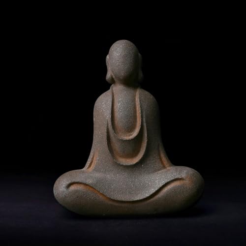Faceless Buddha Statue - Solid Cast Iron Buddha Figurine, Indoor Outdoor Zen Decor for Spiritual Room Meditation - style: Egoless